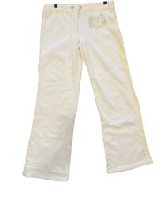 Vintage 2006 Y2K Victoria s Secret Fleece Sweatpants Gold V Crest Rhinestone S