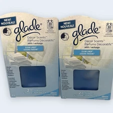 Glade Decor Scents CLEAN LINEN  2  Refills Each Lot Of 2