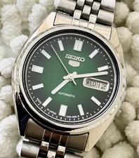 Seiko 5 Automatic 7009 Men’s Watch Green Dial Day Date 17 Jewels Japan