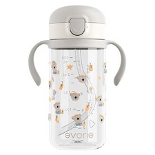 Tritan Toddler Sippy Cup W/ Silicone Straw Spill-Proof Straw Water Bottle Kids