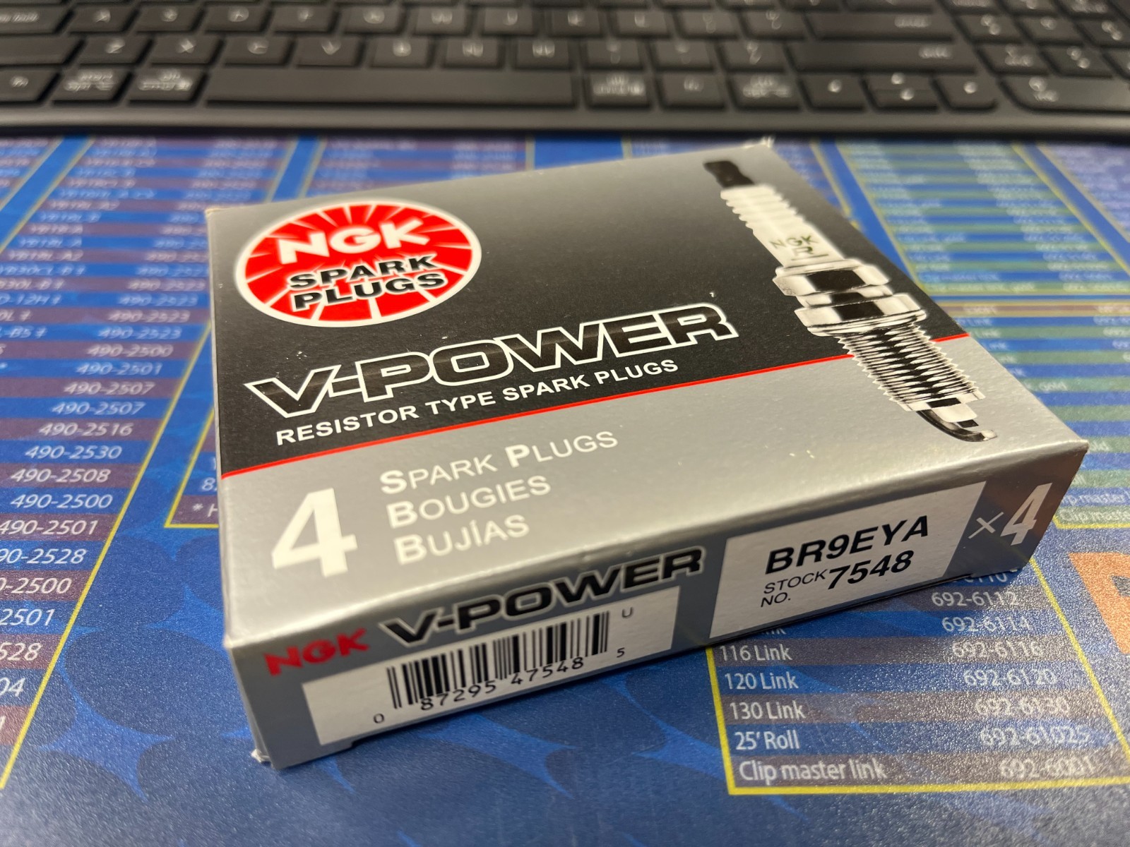 Pack of 4 Genuine NGK 7548 V Power Spark Plug BR9EYA