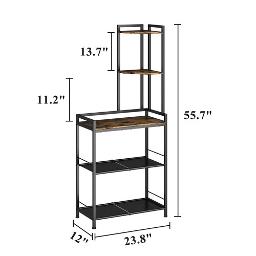 GILLAS 5 Tier Corner Shelf Stand Freestanding Corner Shelf Unit Bookshelf Cor... - Picture 7 of 8