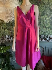 J.Crew Ladies 100% Deep Pink Silk Knee Length Party Dress Size 8
