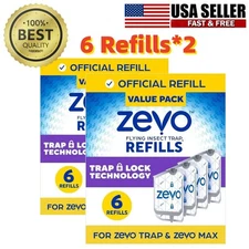 2Pc Zevo Flying Insect Trap Refill Cartridges -Easy to Use (6 Refill Cartridges)