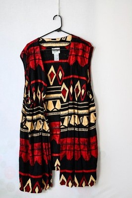 Vintage Oluna Rose Kaftan geometric abstract aztec western 22x24 Plus sleeveless