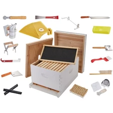 Jumbl 30 Pcs. Bee Keeping Starter Kit W/Frame & Beeswax Sheets - Wax Coated