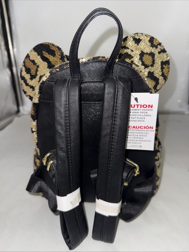 Mini zaino Disney Parks Loungefly Minnie Mouse leopardato paillettes - Foto 2 di 4