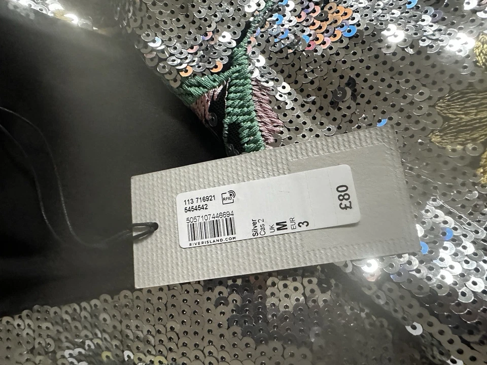 Sequin  Blazer Komono Style Jacket With Flowers - Image 3 of 4