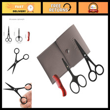 4.5" Mustache Scissors 3.5" Round Tip Nose Hair Scissors Kit with Comb Pouch