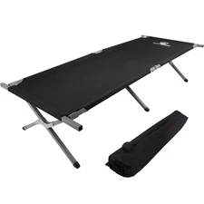 Camping Cot Portable Folding Bed with Carry Bag Camp Sleeping Cot, Black