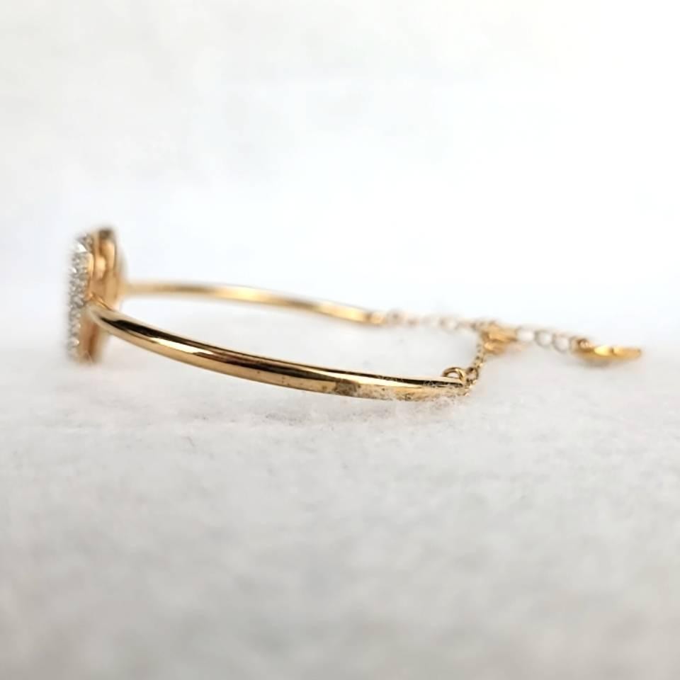 ◎極美品◎スワロフスキー 5194838 ブレスレット ダブルハート Swarovski Double Heart Bracelet Gold/Clear Used Ready to