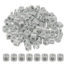 100 Pcs Clothes Hanger Marker Number 52 Tag Fit 3mm Rod Garment Size Tag Gray