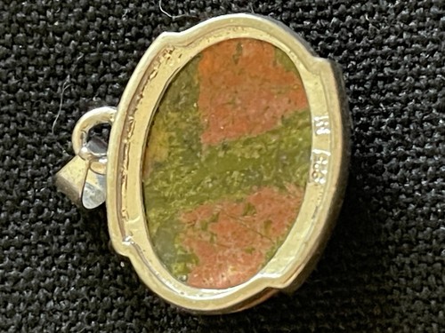 Colgante Ovalado Natural Unakita Plata .925 ~ ¡Hermoso!! - Imagen 9 de 14