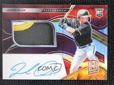 2021 Panini Spectra Rookie Jersey Neon Pink Prizm 22/49 Jared Oliva Auto c2a