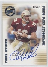 2001 Press Pass SE Auto Blue 8/25 Chris Weinke Auto 3c7