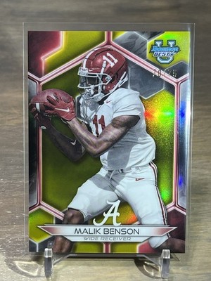 2023 Bowman’s Best University Malik Benson Yellow Refractor #70/75 Raiders