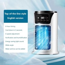 6-Speeds Portable Air Cooler Fan 300ML Tank Ice Cold Cooling Conditioner Summer
