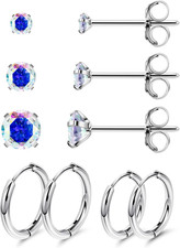 20G G23 Titanium Stud Earrings for Women Men Titanium Earrings for Sensitive Ear