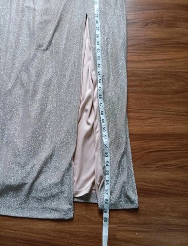 ADRIANNA PAPELL Gown Plus-Size 20W Light Pink Metallic Sleeveless Night New - Picture 9 of 11