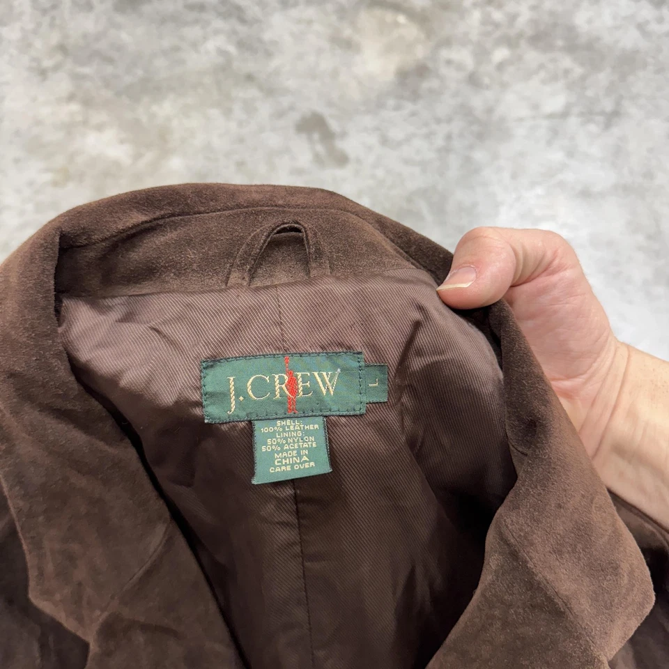 Blazer vintage J Crew para hombre grande remero marrón gamuza cuero chaqueta abrigo deportivo Foto 2 de 4