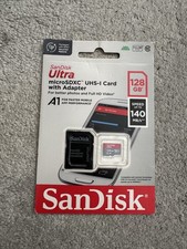 SanDisk Ultra 128GB microSDXC UHS‑I Card + Adapter – 140MB/s A1 – Brand New