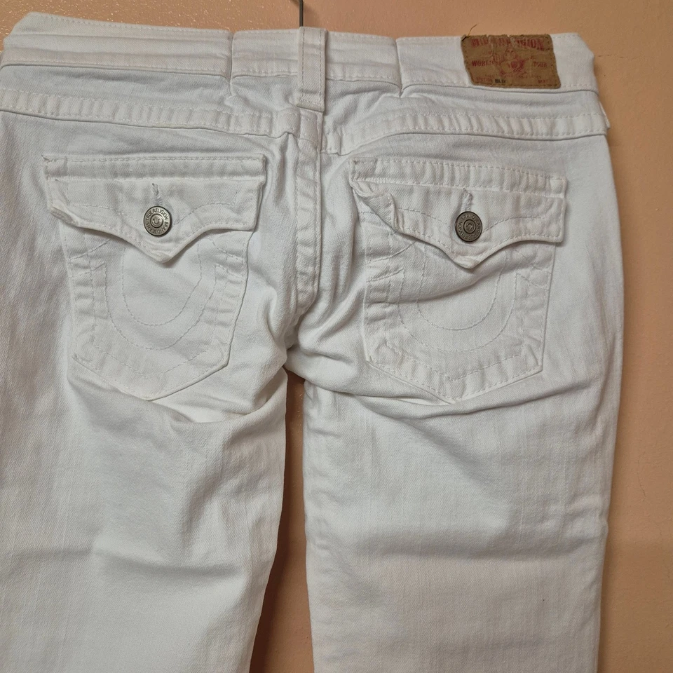 True Religion Billy Jeans Women's Size 29 White Made in USA Buttoned Pockets - Image 3 of 4