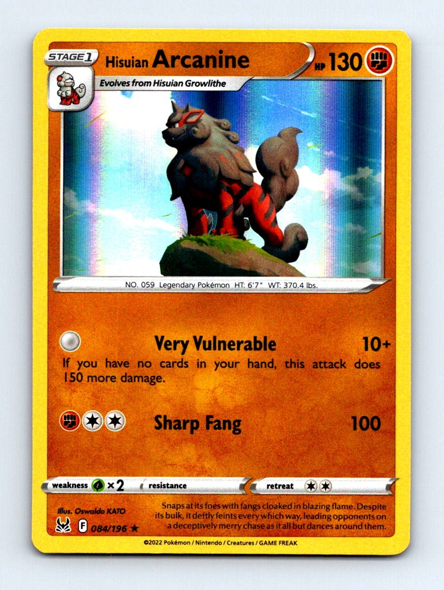 #84 2022 Lost Origin Hisuian Arcanine HOLO