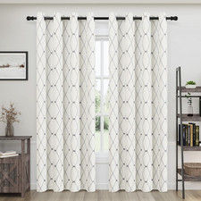 Embroidered Curtains 84 Inch Length 2 Panels Set for Living Room Bedroom, Cotton