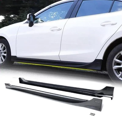 Fit For Mazda 3 Hatchback 2014-2019 Matte Black Side Skirt Extension Lip Panels - Image 1 of 4