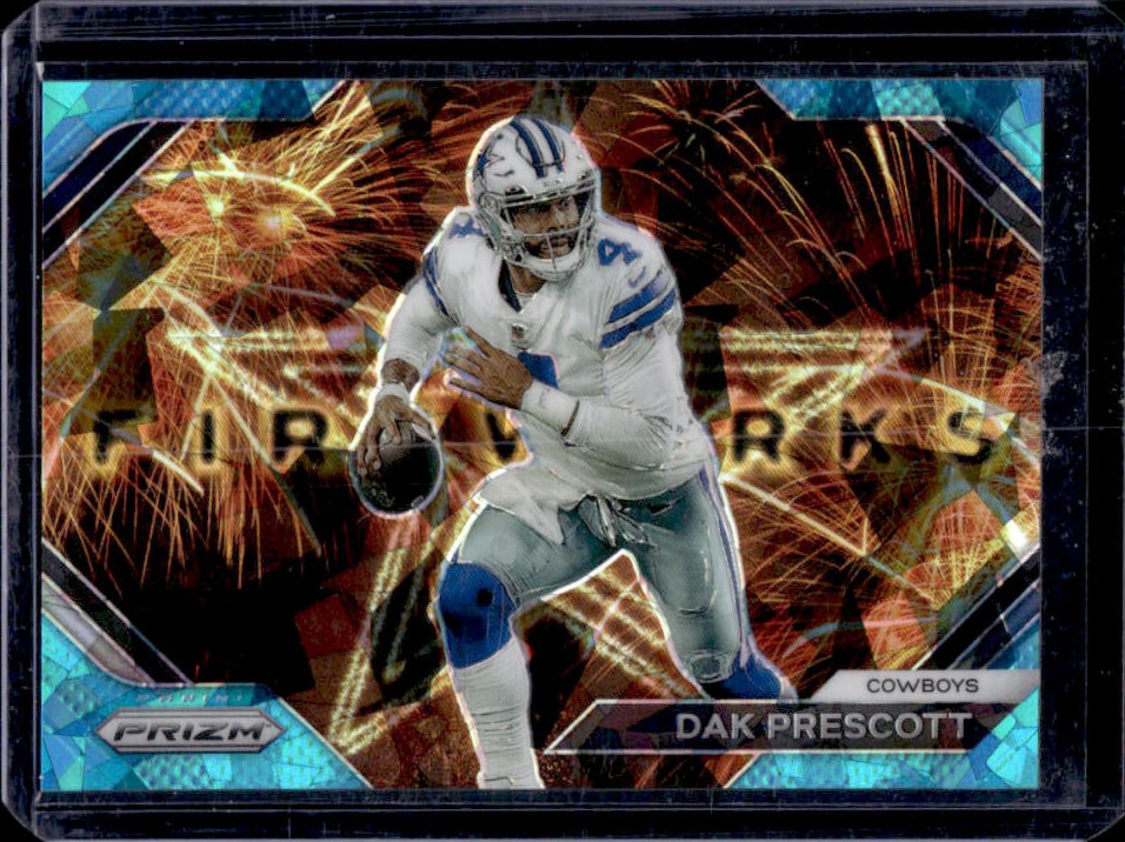 2023 Prizm Dak Prescott Fireworks Prizms Blue Ice #61/99 Cowboys