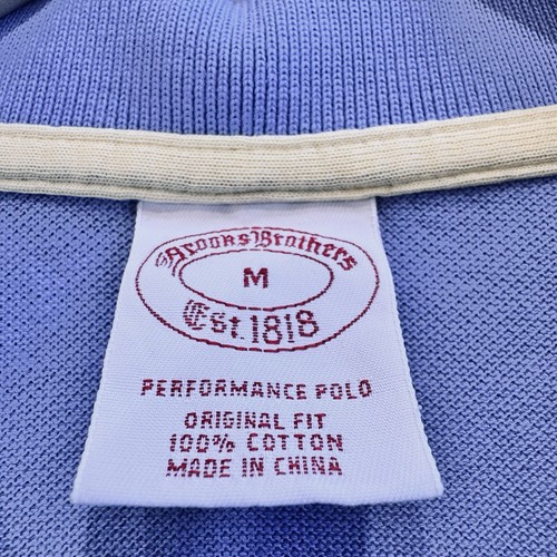 Camisa Polo Brooks Brothers Adulto Mediana Azul Informal 100% Algodón Oveja - Imagen 6 de 8