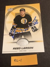 Reed Larson Autographed 2023 Upper Deck Signed Bruins Centennial 84 RL-1