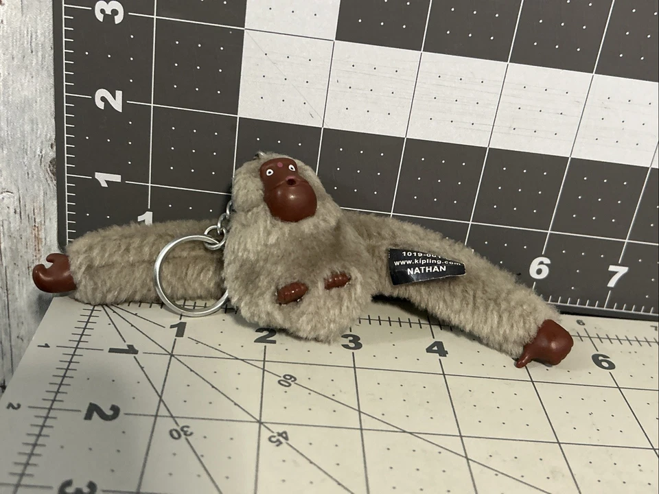 Kipling Nathan Gorila Chupar Pulgar Bolso de Peluche Dije Llavero Llavero Gris Foto 3 de 4