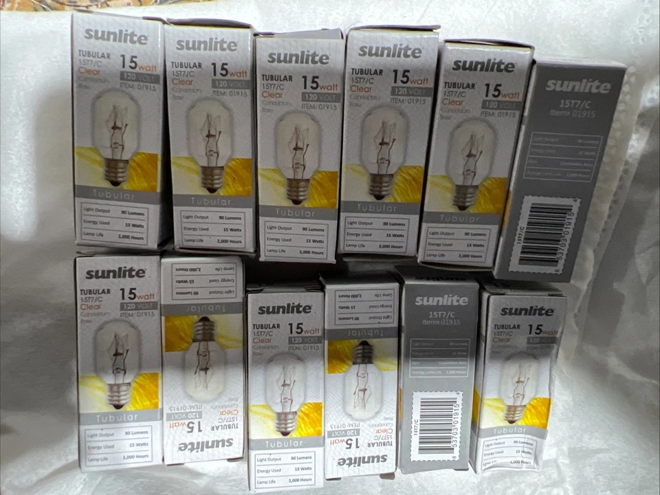 24/pk 15T7C T7 15W Exit Sign Salt Lamp Appliance Bulb Sign Candelabra E12 Clear - Image 2 of 4