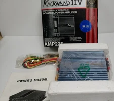 RockWood IIV Detanator Amp225 2 Channel 100 Watts In Box with Manual Cables