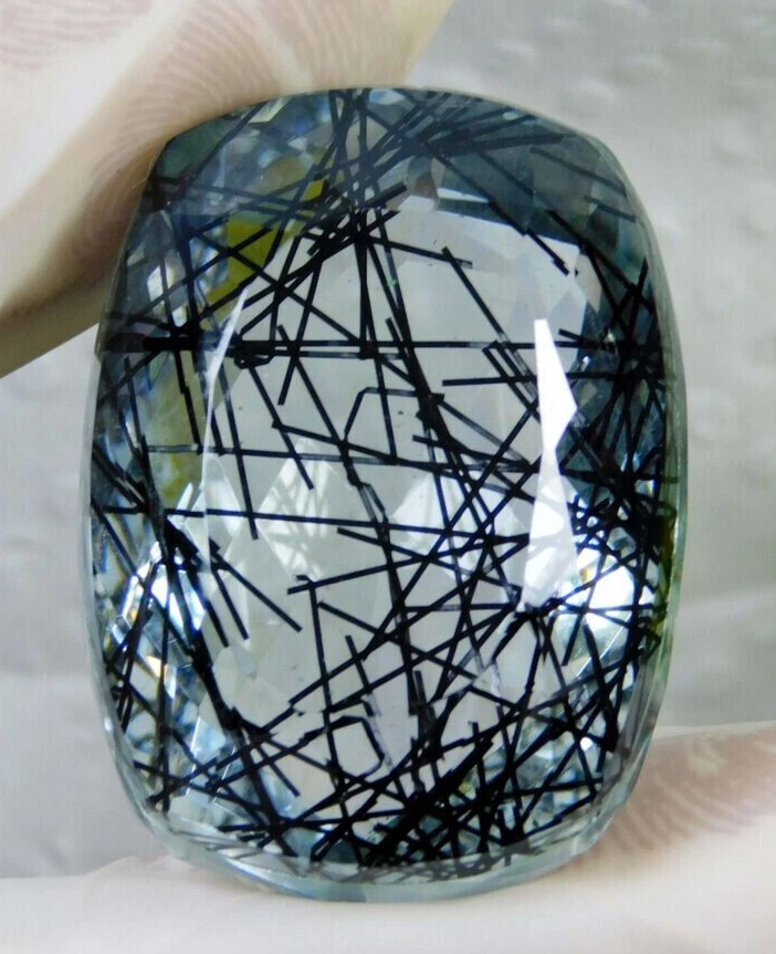 83.50 Ct. Large Black Rutilated Quartz Cushion Cut Loose Gemstone Gift for Women - Image 3 of 4