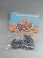 VINTAGE ARCO NOAHS ARK PLAY SET Sealed Rhinos PLASTIC ANIMALS 1970's TOY