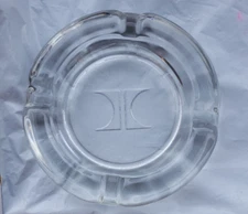 Vintage 70s Vegas Hilton Hotel Clear Glass Ashtray 