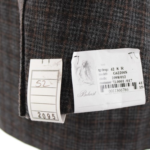 Belvest NWT Wool / Cashmere Sport Coat Size 52R (42R US) In Gray & Brown Plaid - 第 11/12 張圖片