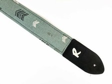 Sage Green Geometric Print Guitar Strap - Green Chevron Guitar Strap-