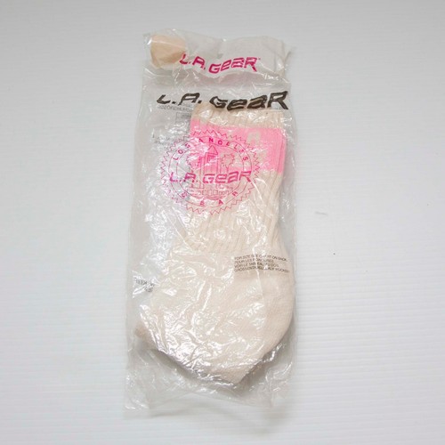 Vintage NOS LA Gear Socks Mens size 9 - 11 White Scrunch Top Crew Deadstock - Picture 2 of 7