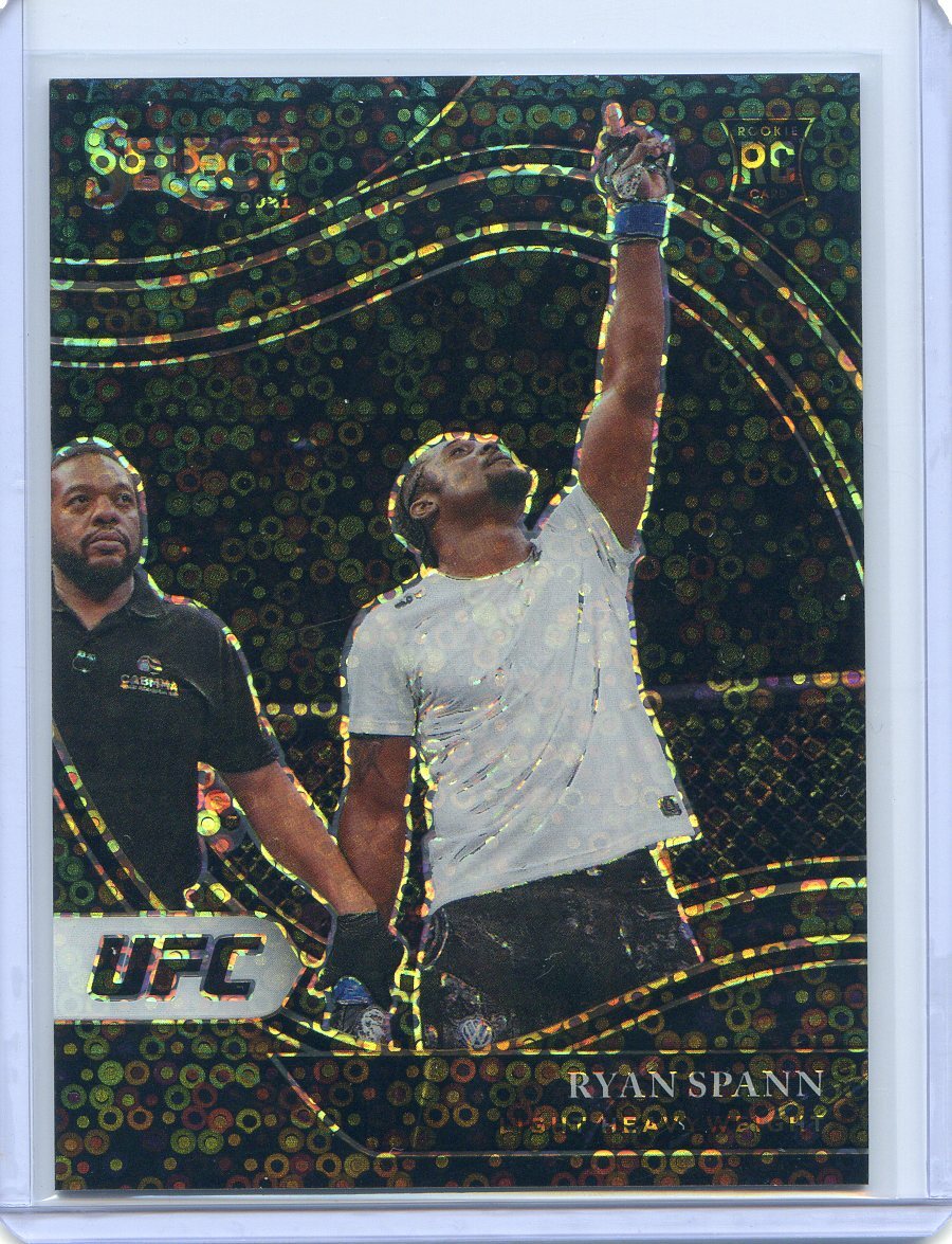 2021 Panini Select UFC H2 RYAN SPANN RC BLACK Disco Prizm OCTAGONSIDE #1/1