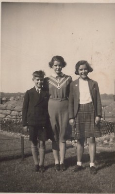 RPPC, Brother and Sisters, Jim, Margaret and May Kilpatrick, K Stamp Box,  1936