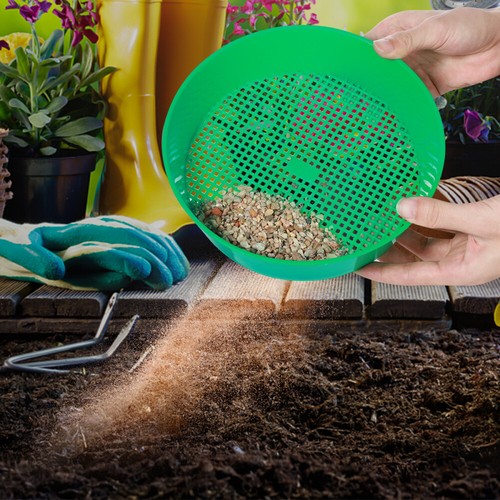 Setaccio per suolo da giardino setaccio sporco per rocce pietra enigmi strumento compost - Foto 6 di 10