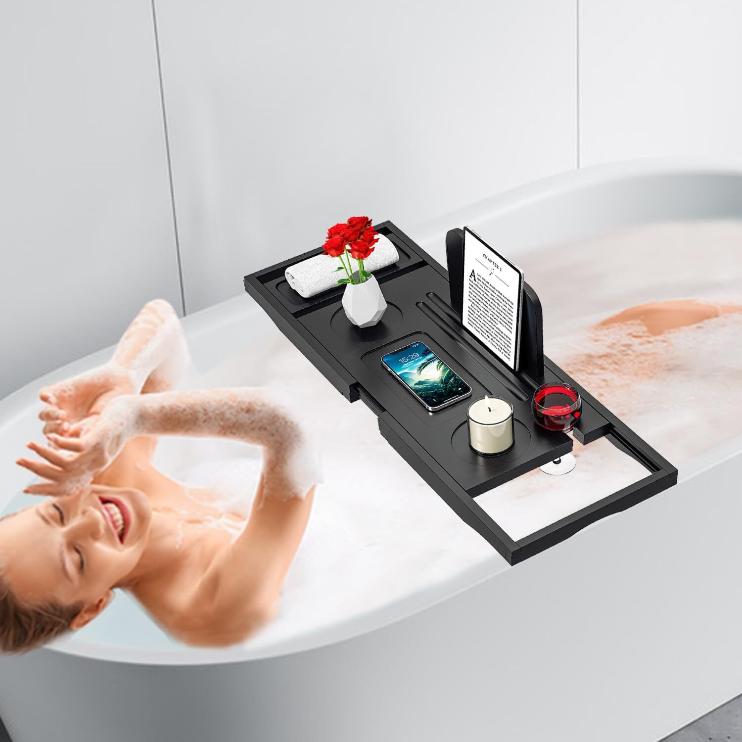 Premium Bathtub Caddy Tray Bath Tray Bath Tub Tray Table For Bathtub ...