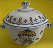 Pierre Deux Hot Air Balloon Bowl & Lid Small Casserole French Country