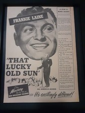 Frankie Laine That Lucky Old Sun Rare Original Promo Poster Ad Framed! #2