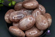 Rose Gold Moonstone Sunstone Palm Stone