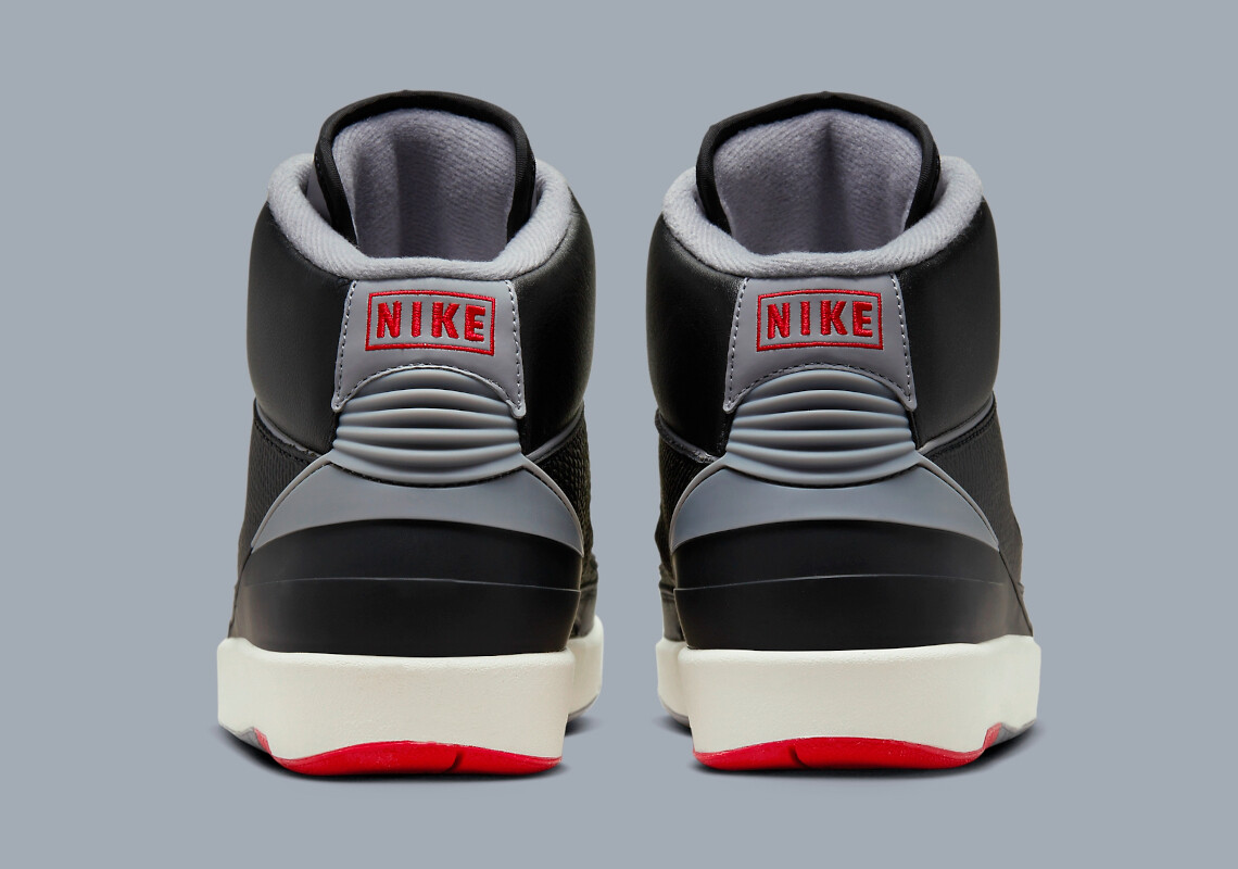 Nike Air Jordan 2 Retro Black Cement Grey Red White Sneaker