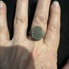 Estate sterling silver Marcasitesignet style ring Size 8.5